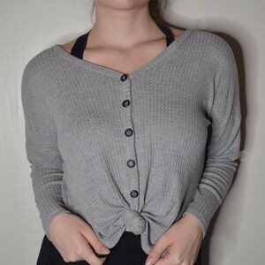 Sky & Sparrow Tied Grey Long Sleeve